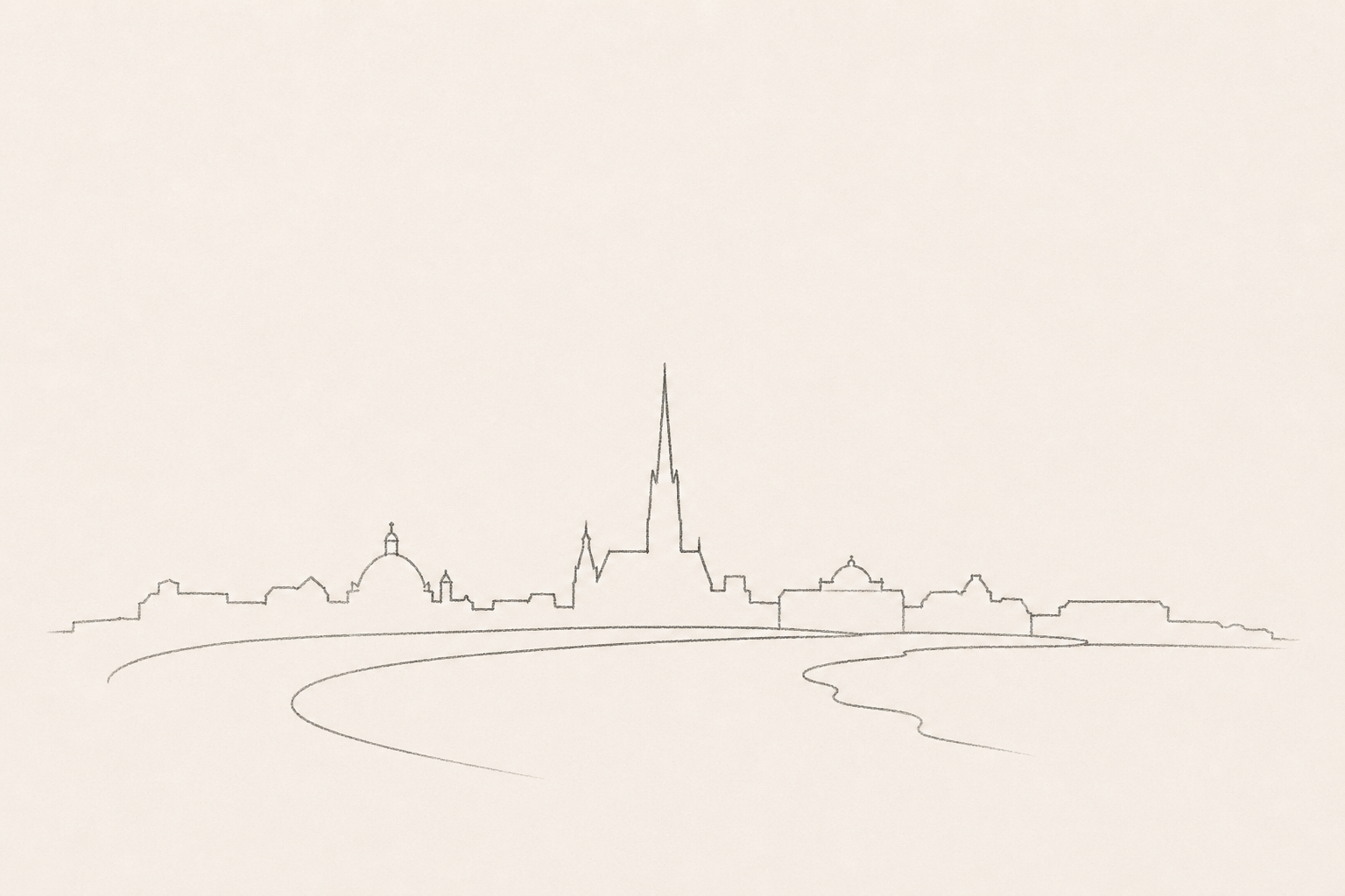Minimal pencil outline of Vienna