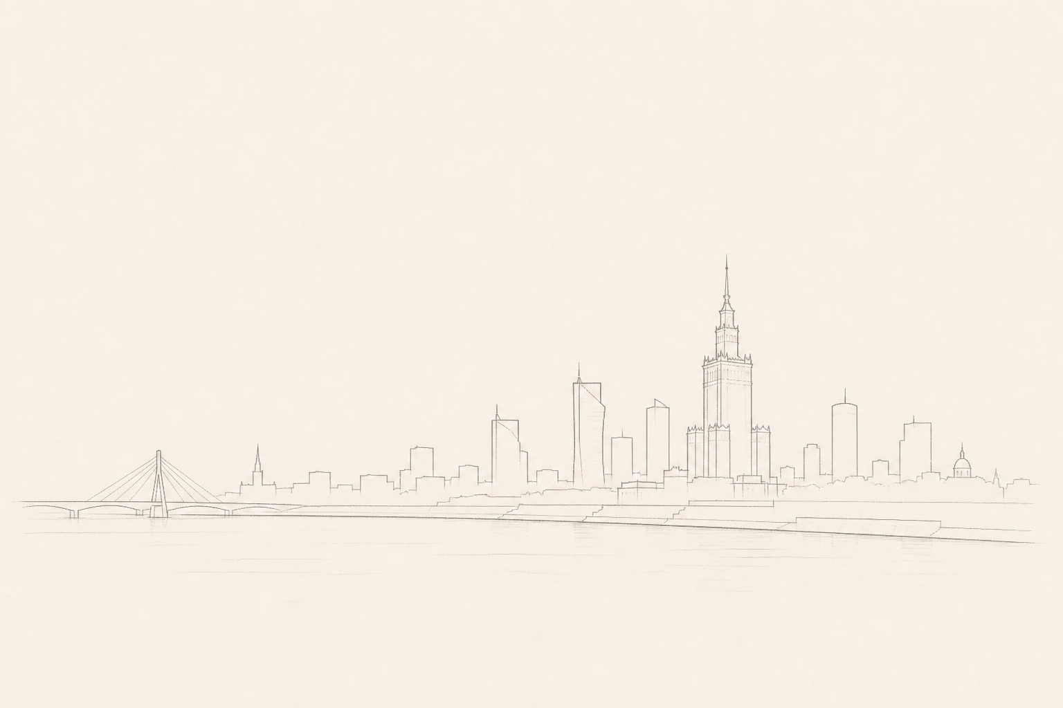 Minimal pencil outline of Warsaw