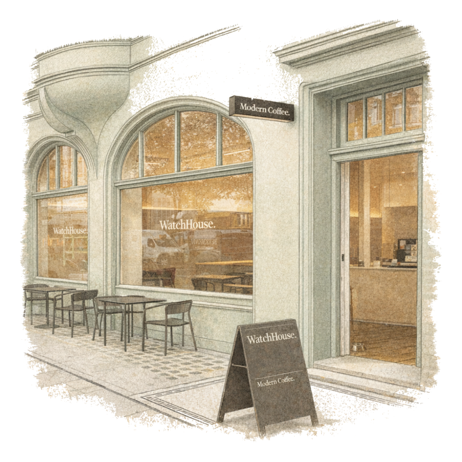 WatchHouse Marylebone coffee bar in London
