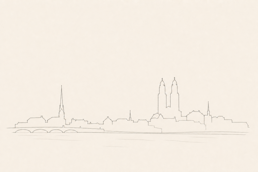 Minimal pencil outline of Zurich